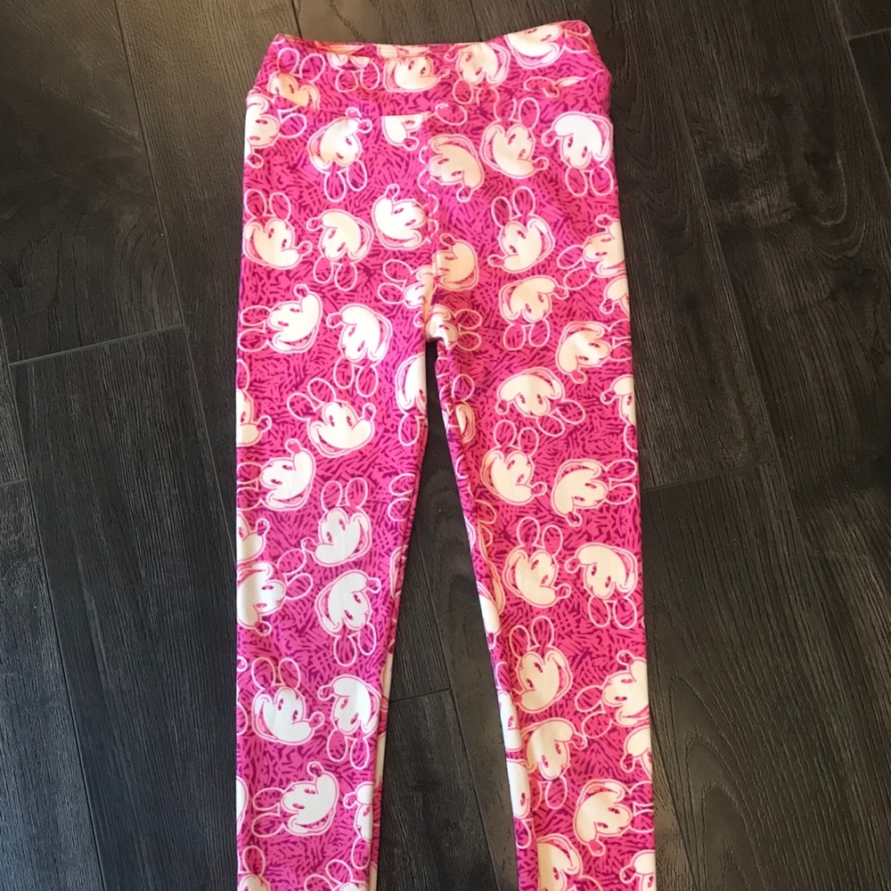 LuLaRoe kids  pink Mickey Mouse leggings - New